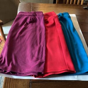 Red, Teal Blue, Maroon Size 16 Skirts W18/19 L24/25 - Red/Inc.  other 2/George